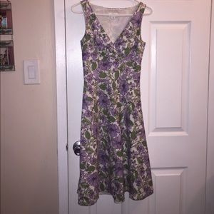 LOFT Floral Midi Dress